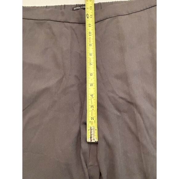 EILEEN FISHER Gray Woven Tencel Grain Pants Large Tapered Ankle Leg Classic Work - Picture 14 of 16